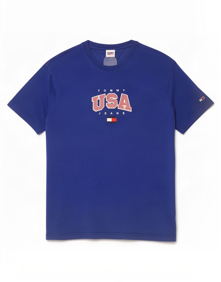Tommy Hilfiger Mens Graphic T-Shirt Top Large Blue