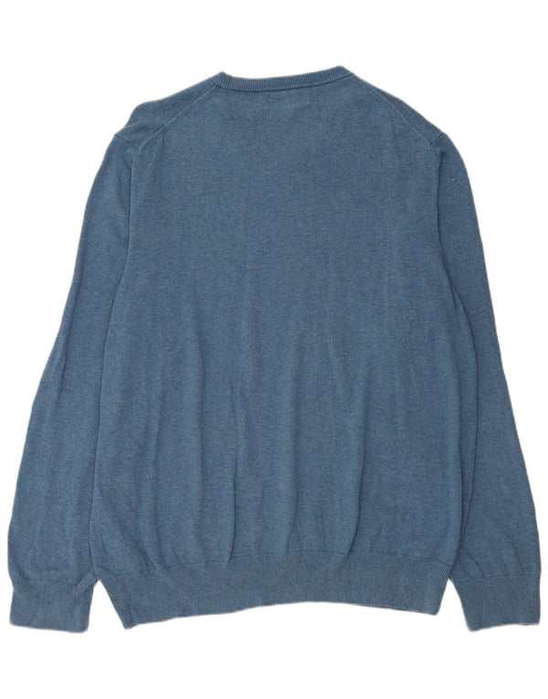 Marks & Spencer Mens Crew Neck Jumper Sweater XL Blue Cotton