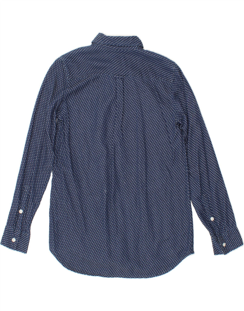 J. CREW Womens Oversized Pullover Shirt UK 6 XS Navy Blue Spotted Cotton Vintage J. Crew and Second-Hand J. Crew from Messina Hembry 