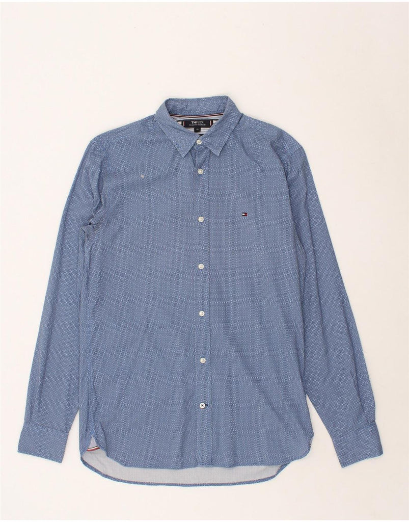 TOMMY HILFIGER Mens Shirt XS Blue Spotted Cotton | Vintage Tommy Hilfiger | Thrift | Second-Hand Tommy Hilfiger | Used Clothing | Messina Hembry 