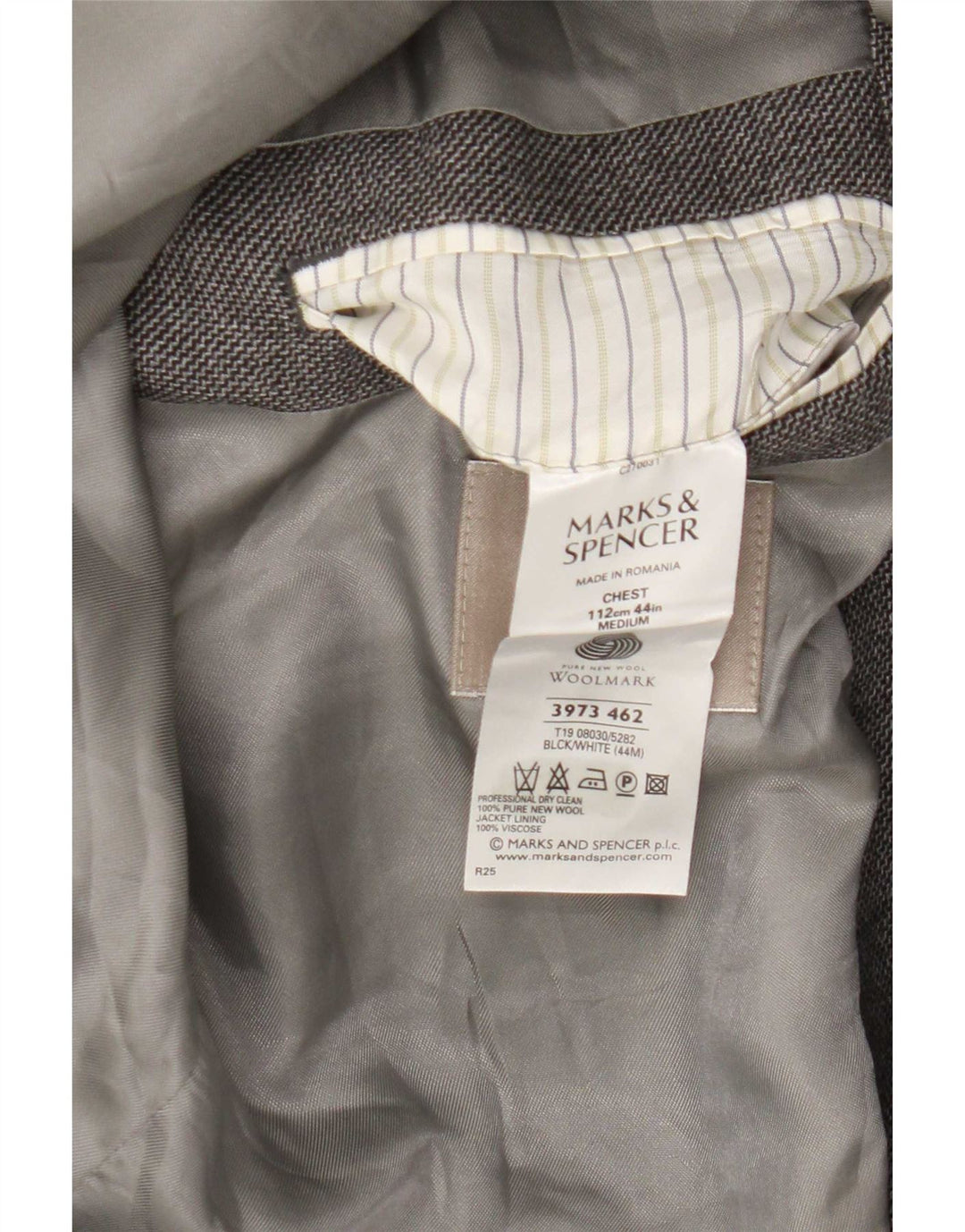 Marks & Spencer Mens 2 Button Blazer Jacket UK 44 XL Grey New Wool