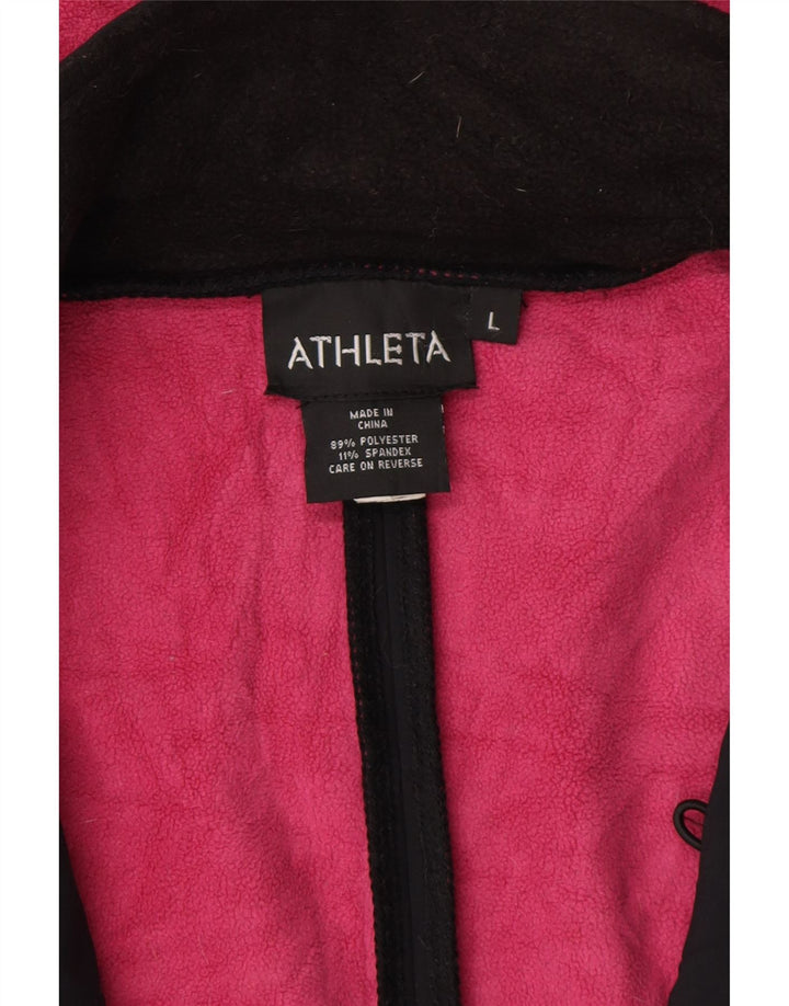 ATHLETA Womens Hooded Windbreaker Coat UK 14 Large Black Polyester Vintage Athleta and Second-Hand Athleta from Messina Hembry 