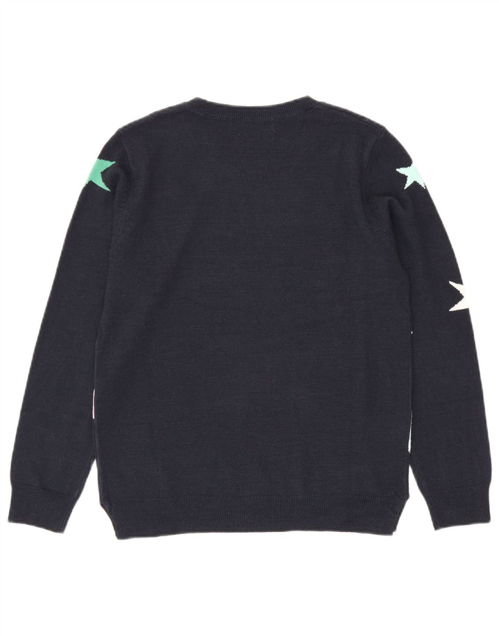 Marks & Spencer Womens Crew Neck Jumper Sweater UK 10 Small Navy Blue