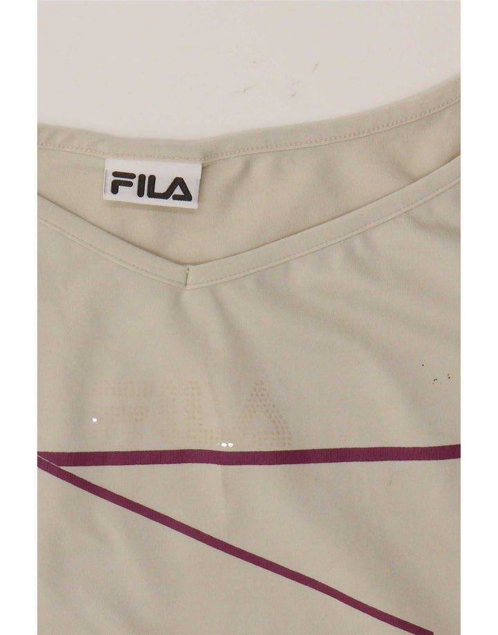 Fila Womens Crop Cami Top UK 14 Large Beige Polyamide