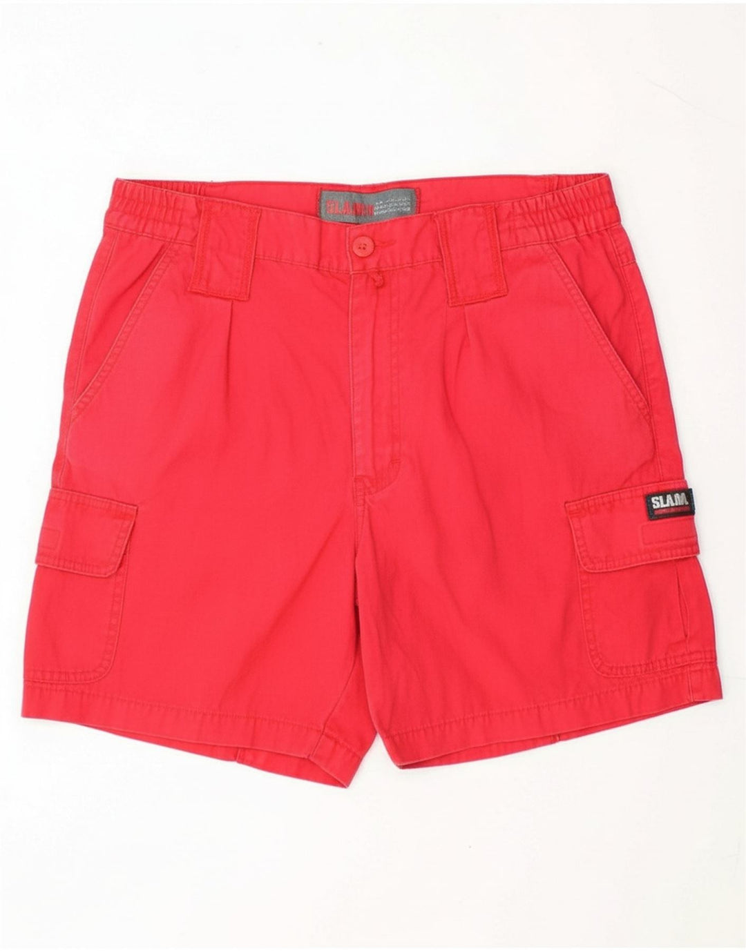 SLAM Mens Cargo Shorts Medium W32  Red Cotton