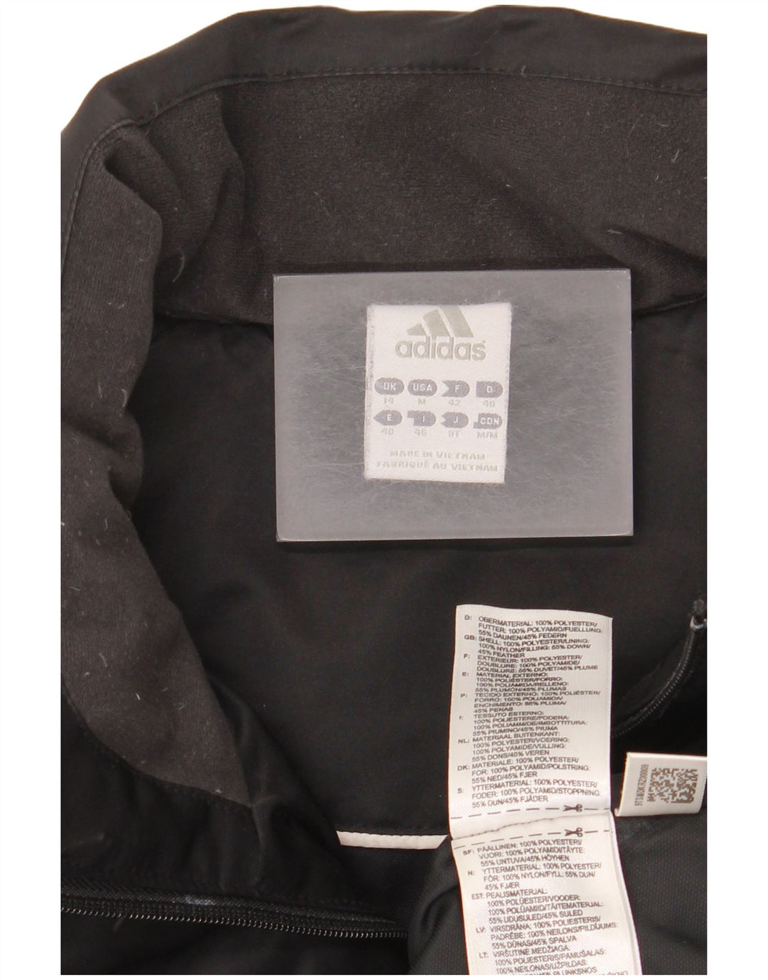 Adidas Womens Padded Coat UK 14 Medium Black Polyester