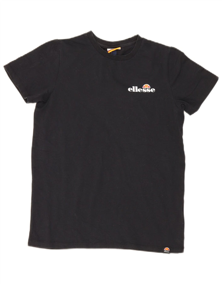 Ellesse Boys Graphic T-Shirt Top 8-9 Years Medium Black Cotton