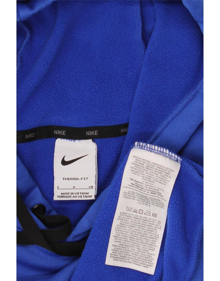 Nike Mens Therma-Fit Hoodie Jumper Small Blue Polyester