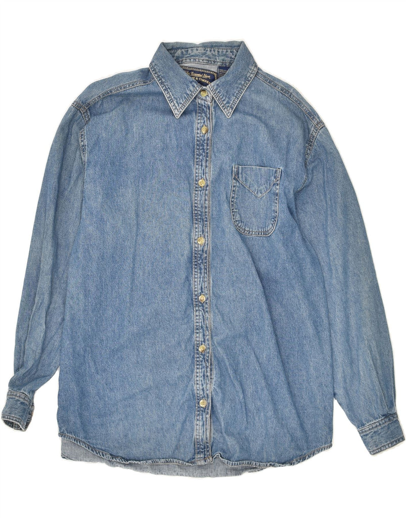 VINTAGE Mens Denim Shirt Medium Blue Cotton | Vintage Vintage | Thrift | Second-Hand Vintage | Used Clothing | Messina Hembry 