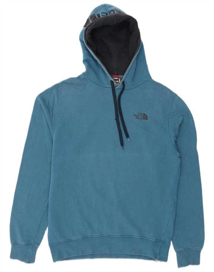 The North Face Mens Graphic Hoodie Jumper Medium Blue Cotton