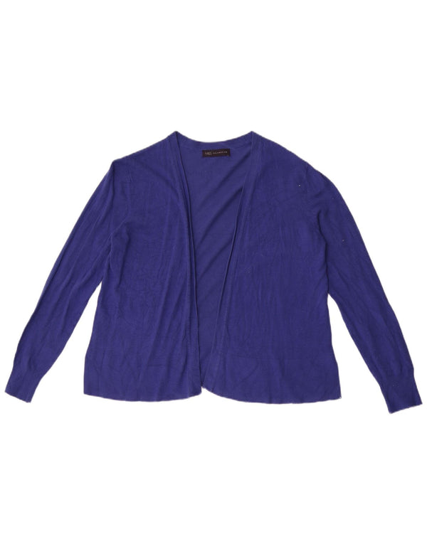 Marks & Spencer Womens Open Cardigan Sweater UK 14 Large Purple Viscose