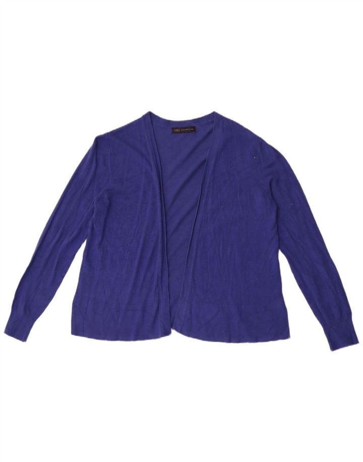 Marks & Spencer Womens Open Cardigan Sweater UK 14 Large Purple Viscose