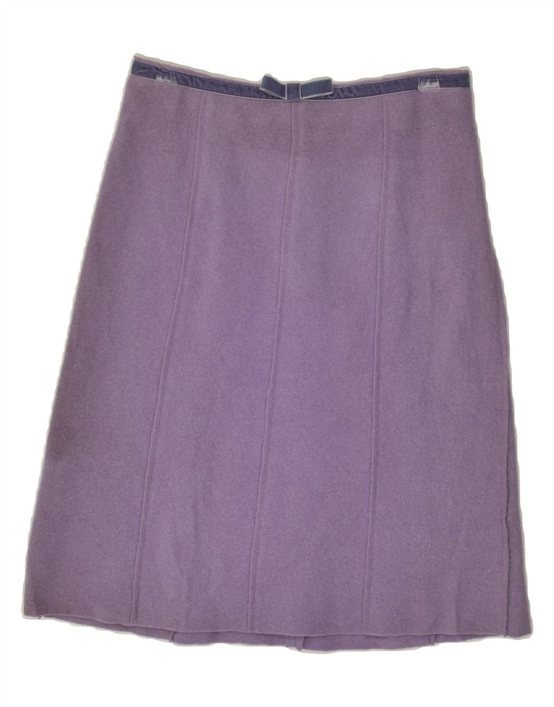 VINTAGE Womens A-Line Skirt IT 42 Medium W28 Purple Wool | Vintage Vintage | Thrift | Second-Hand Vintage | Used Clothing | Messina Hembry 