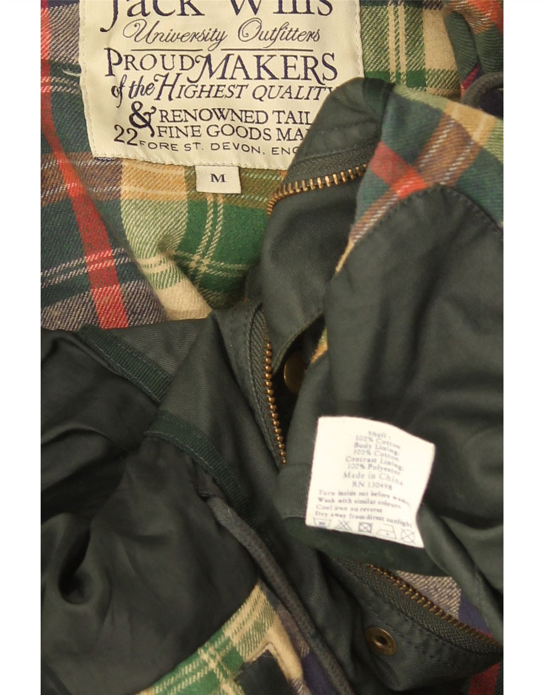 Jack Wills Mens Hooded Utility Jacket UK 38 Medium Green Polyester