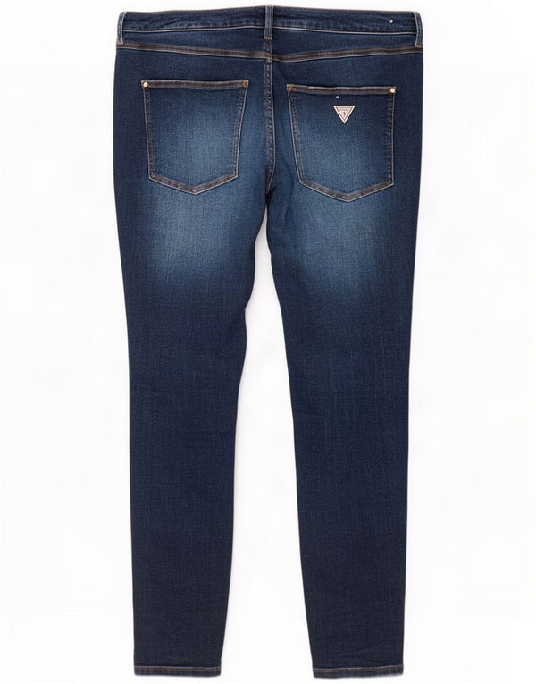 Guess Womens High Waist Skinny Jeans W33 L27 Blue Cotton