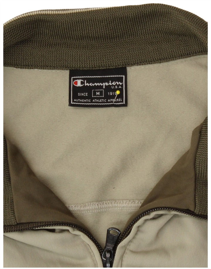 Champion Mens Tracksuit Top Jacket Medium Beige Polyester