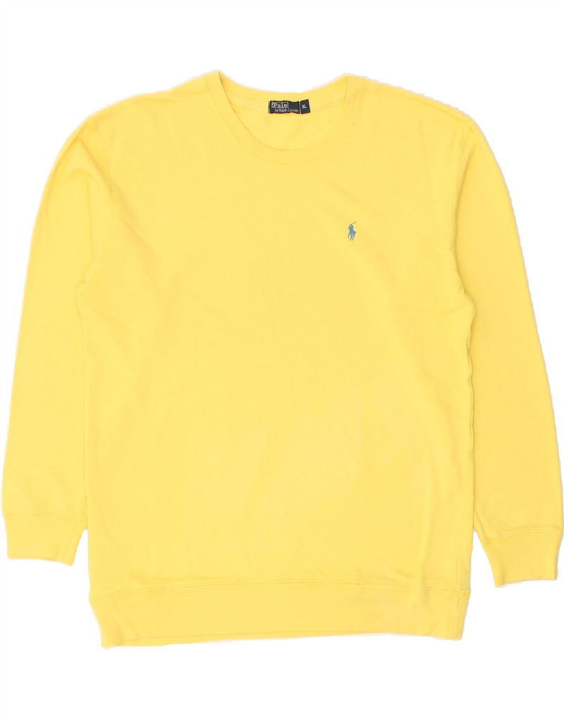 POLO RALPH LAUREN Womens Sweatshirt Jumper UK 18 XL Yellow Cotton | Vintage Polo Ralph Lauren | Thrift | Second-Hand Polo Ralph Lauren | Used Clothing | Messina Hembry 