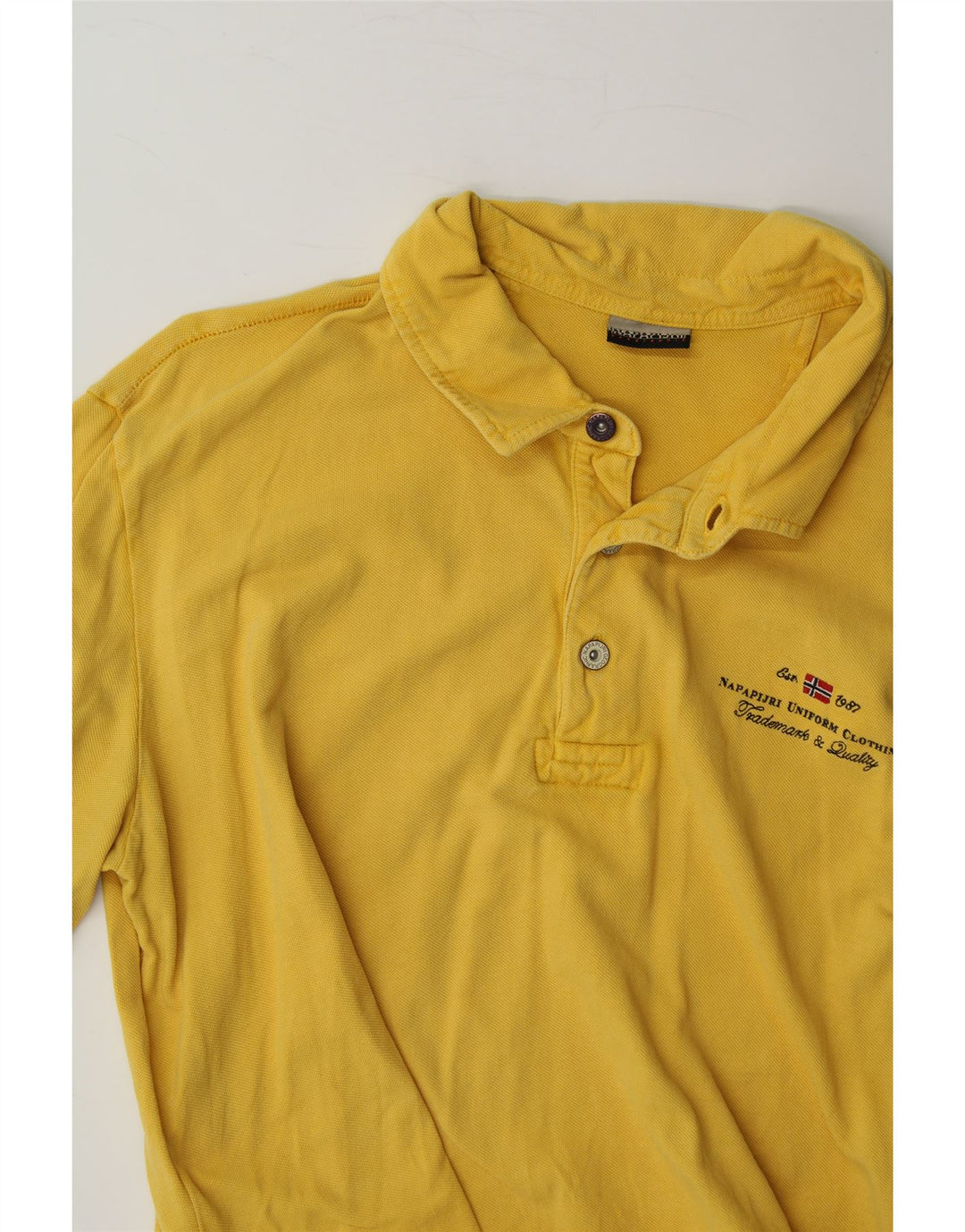NAPAPIJRI Mens Polo Shirt Large Yellow Cotton Vintage Napapijri and Second-Hand Napapijri from Messina Hembry 