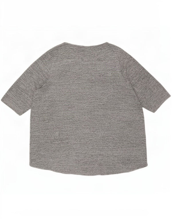 Marks & Spencer Womens Autograph Graphic Top 3/4 Sleeve UK 26 5XL Grey