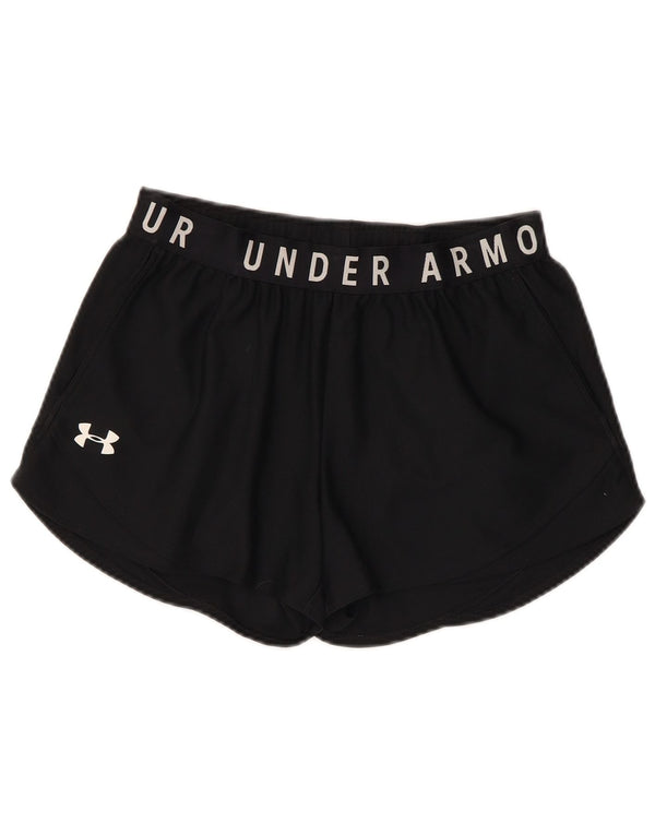 UNDER ARMOUR Womens Heat Gear Graphic Sport Shorts UK 10 Small  Black