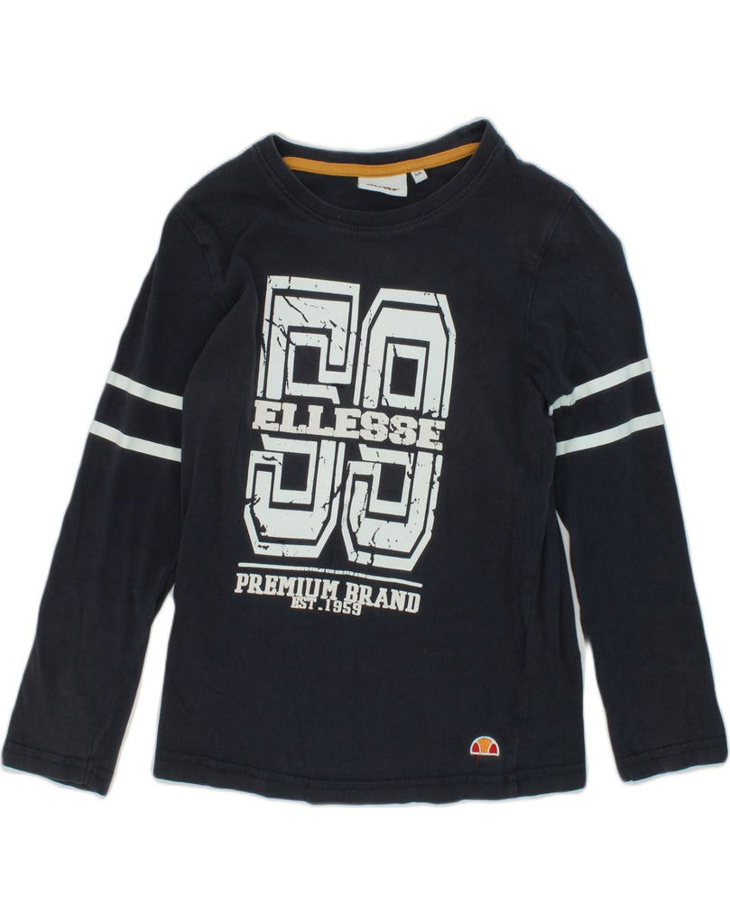 ELLESSE Boys Graphic Top Long Sleeve 5-6 Years Black Cotton | Vintage Ellesse | Thrift | Second-Hand Ellesse | Used Clothing | Messina Hembry 