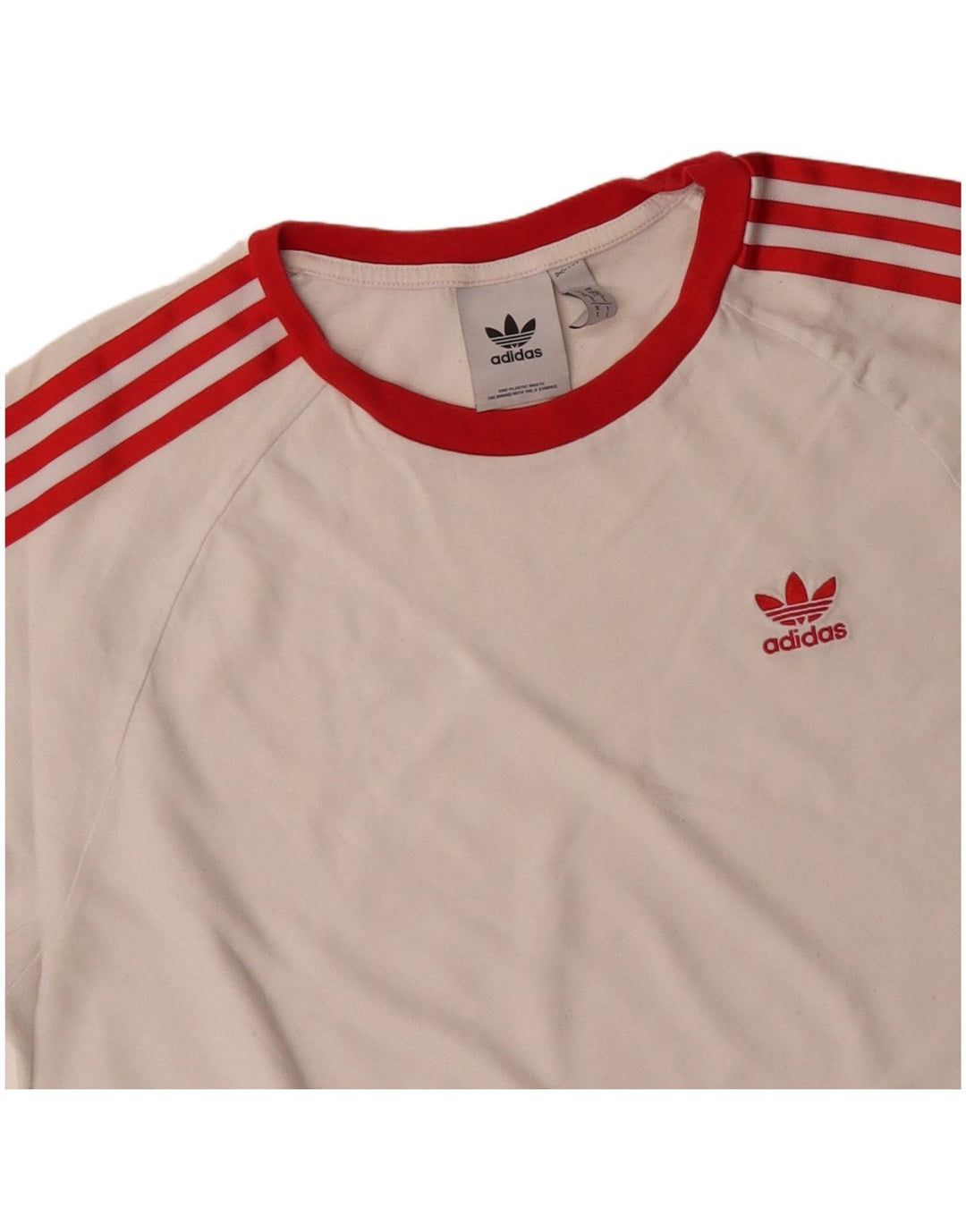 Adidas Mens T-Shirt Top Large Off White Cotton