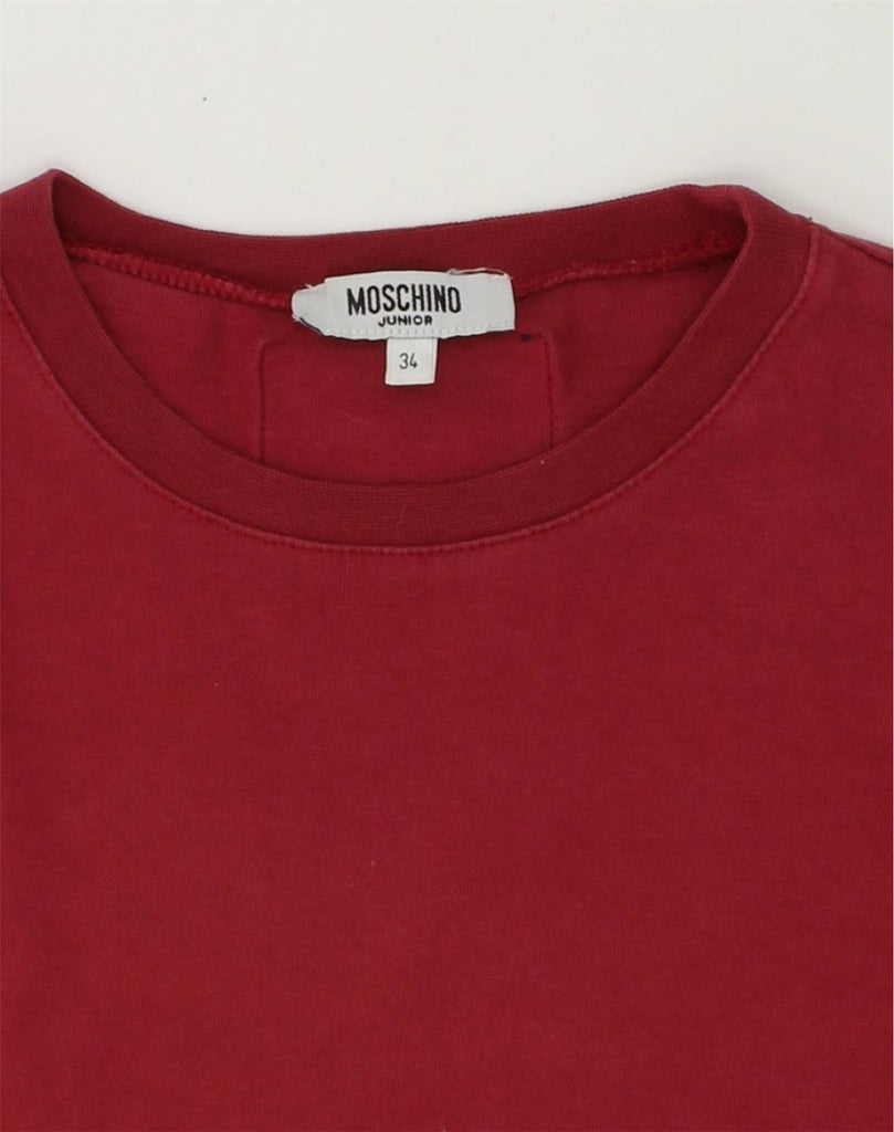 MOSCHINO Boys Graphic Top Long Sleeve 8-9 Years Red Cotton | Vintage Moschino | Thrift | Second-Hand Moschino | Used Clothing | Messina Hembry 