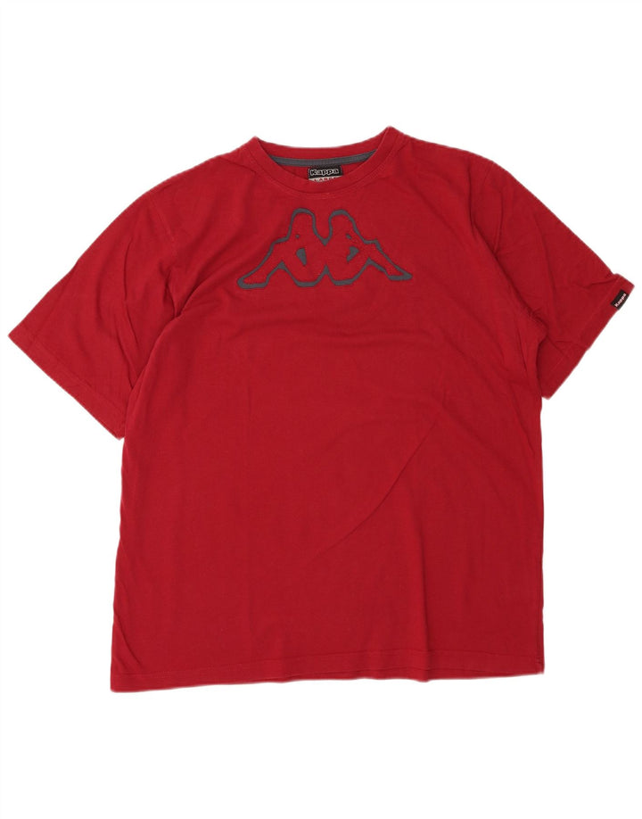 KAPPA Mens Graphic T-Shirt Top Large Red Cotton
