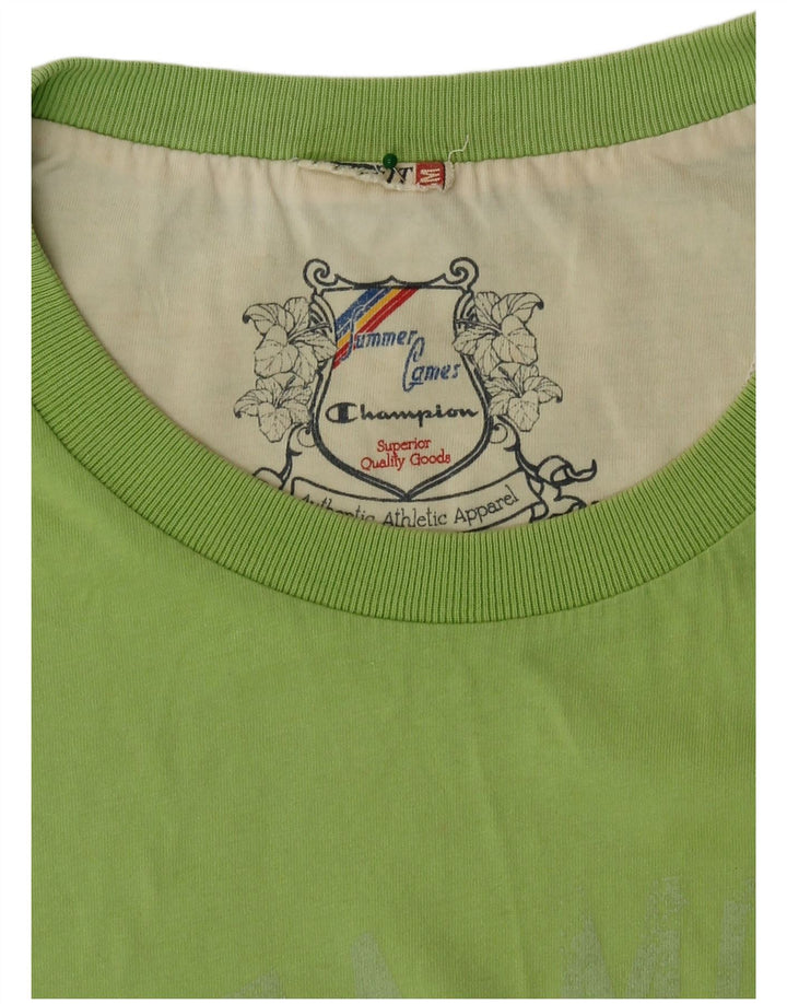 Champion Mens Graphic T-Shirt Top Medium Green