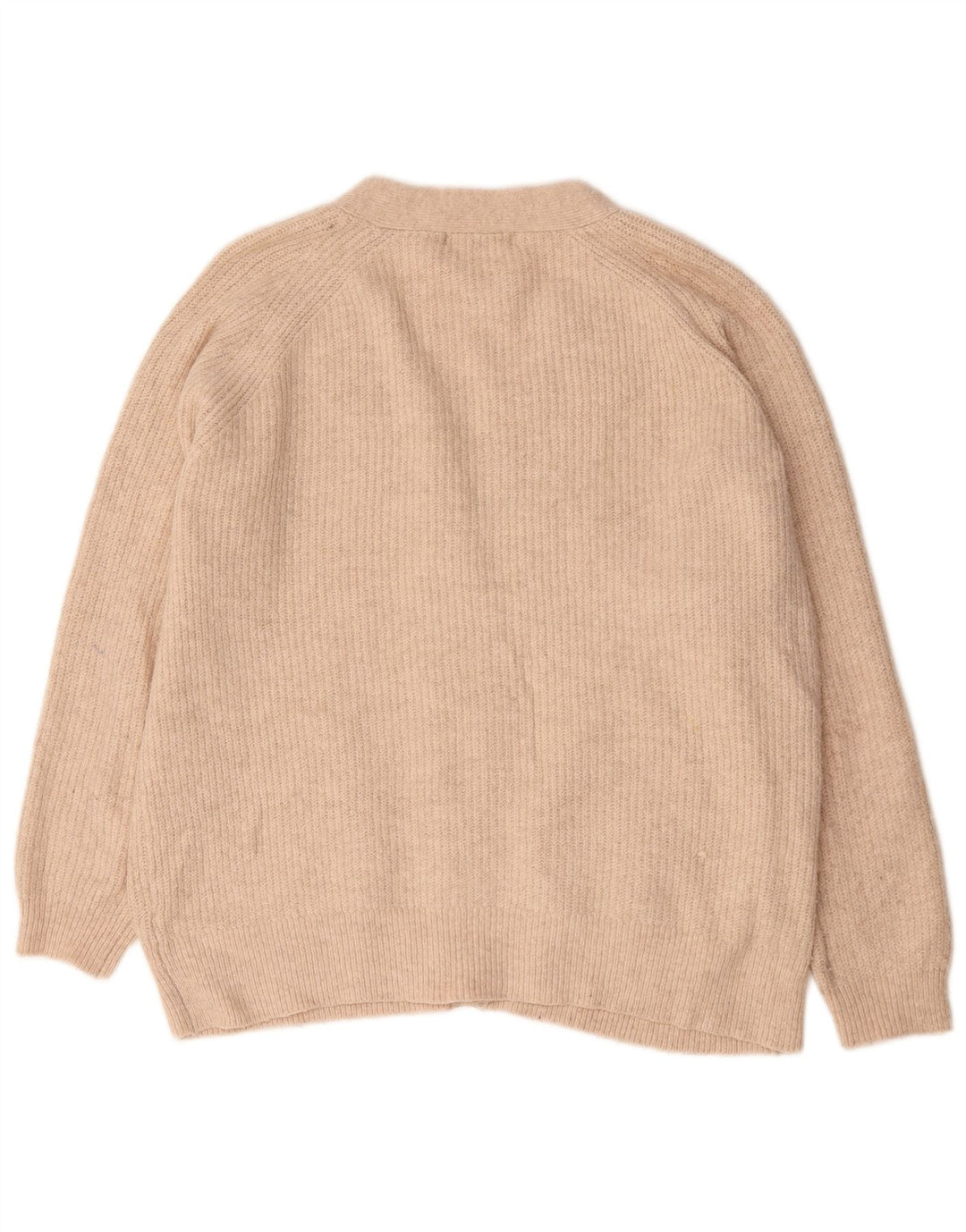 Marks & Spencer Womens Oversized Cardigan Sweater UK 16 Large Beige Acrylic