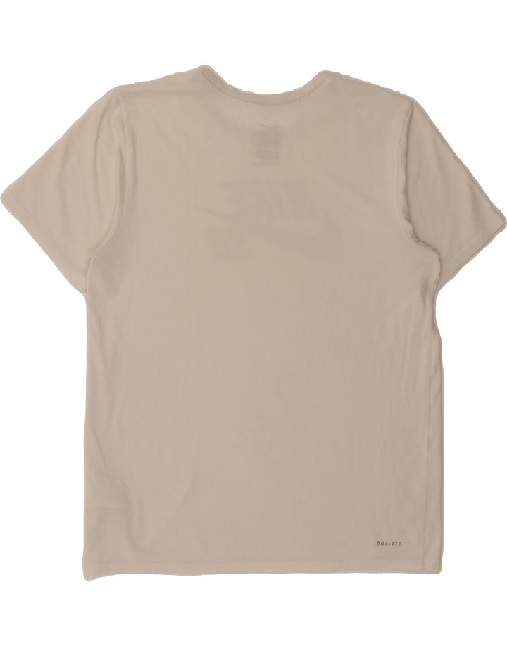 NIKE Mens Athletic Cut Graphic T-Shirt Top Large Off White Cotton Vintage Nike and Second-Hand Nike from Messina Hembry 