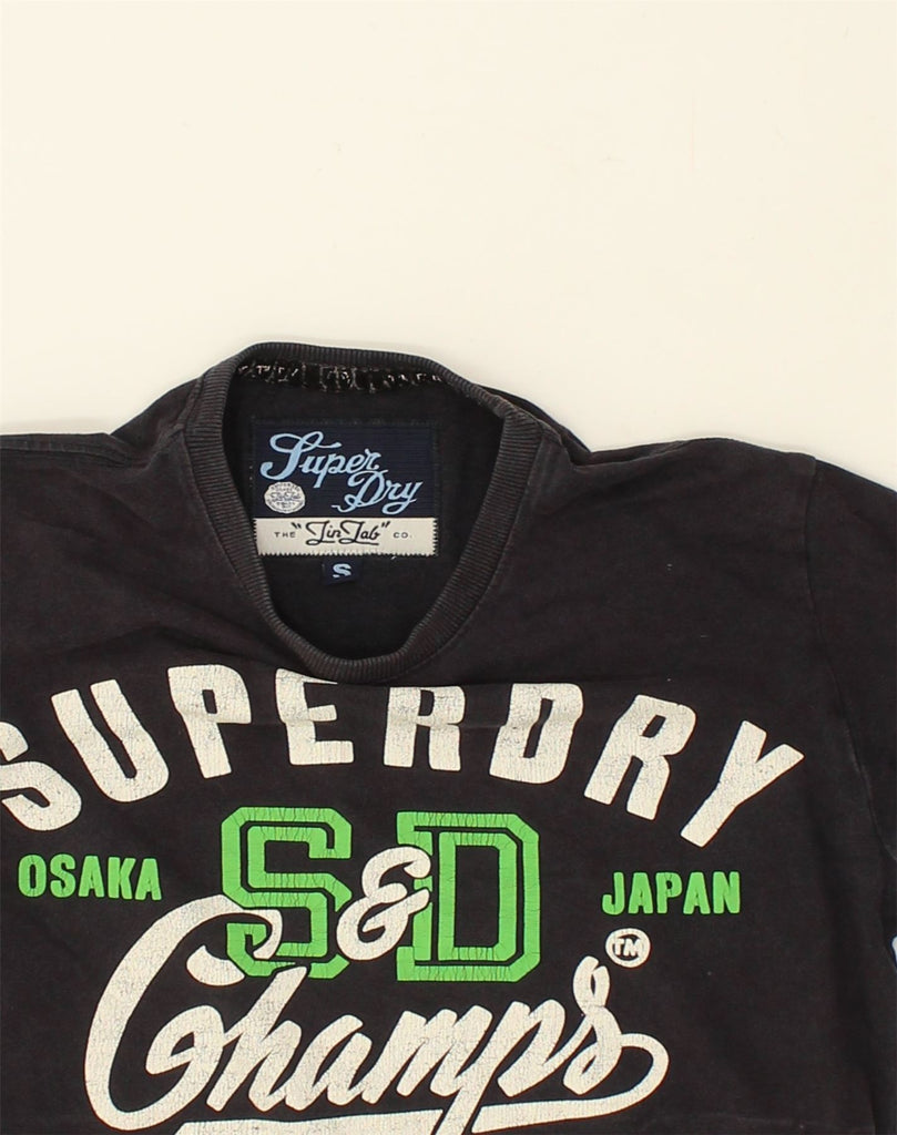 SUPERDRY Mens Graphic T-Shirt Top Small Navy Blue Cotton | Vintage Superdry | Thrift | Second-Hand Superdry | Used Clothing | Messina Hembry 