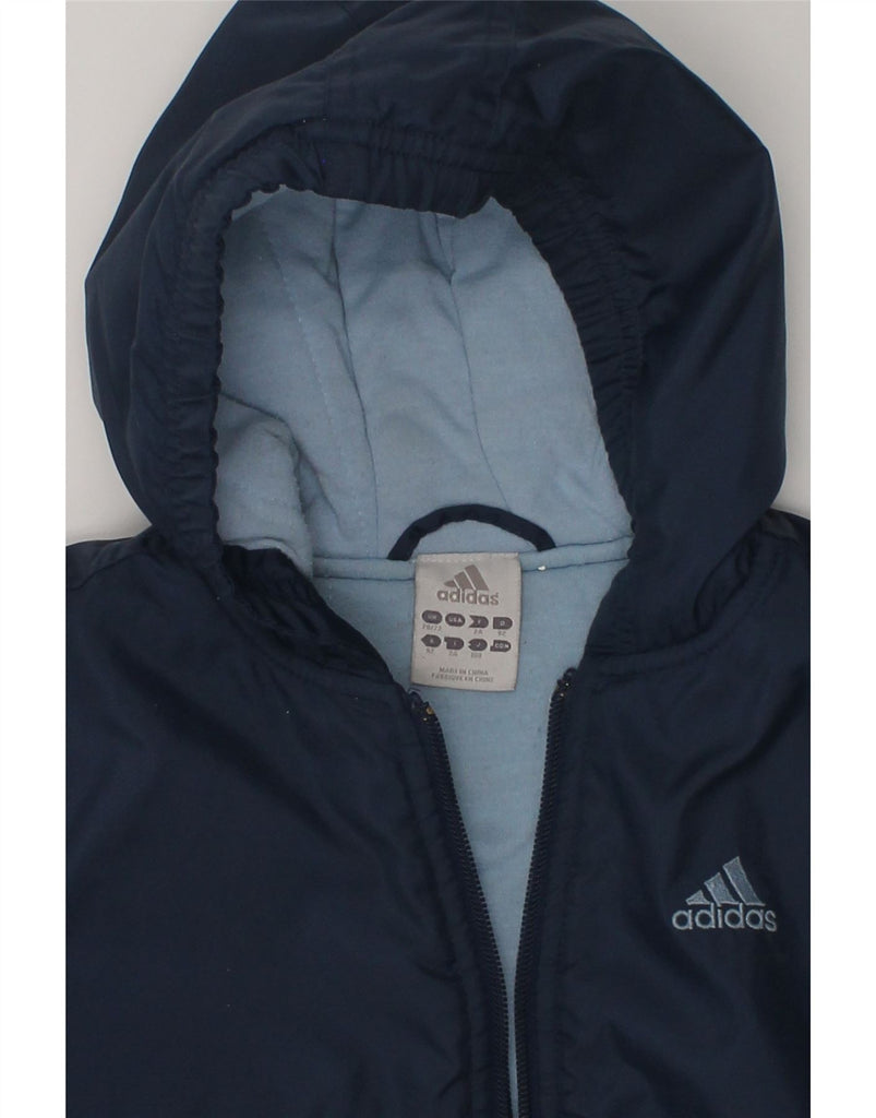 ADIDAS Baby Girls Hooded Windbreaker Jacket 18-24 Months Navy Blue | Vintage Adidas | Thrift | Second-Hand Adidas | Used Clothing | Messina Hembry 