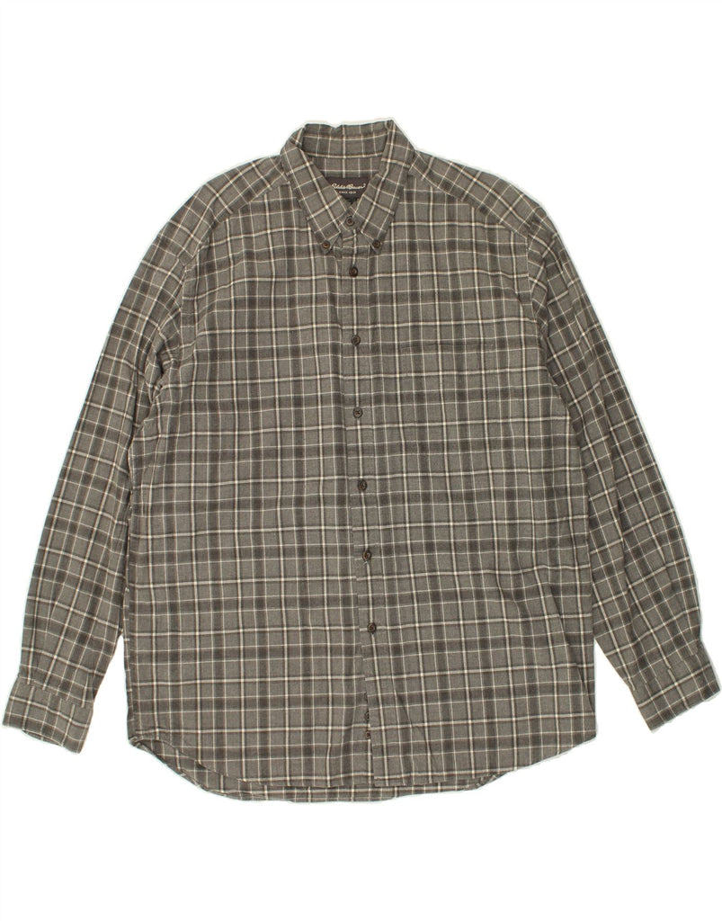 EDDIE BAUER Mens Shirt Large Grey Check Cotton | Vintage Eddie Bauer | Thrift | Second-Hand Eddie Bauer | Used Clothing | Messina Hembry 