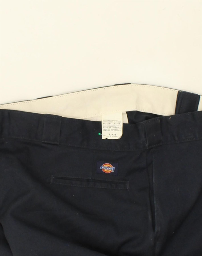 DICKIES Mens Slim Chino Trousers W42 L28  Navy Blue Polyester | Vintage Dickies | Thrift | Second-Hand Dickies | Used Clothing | Messina Hembry 