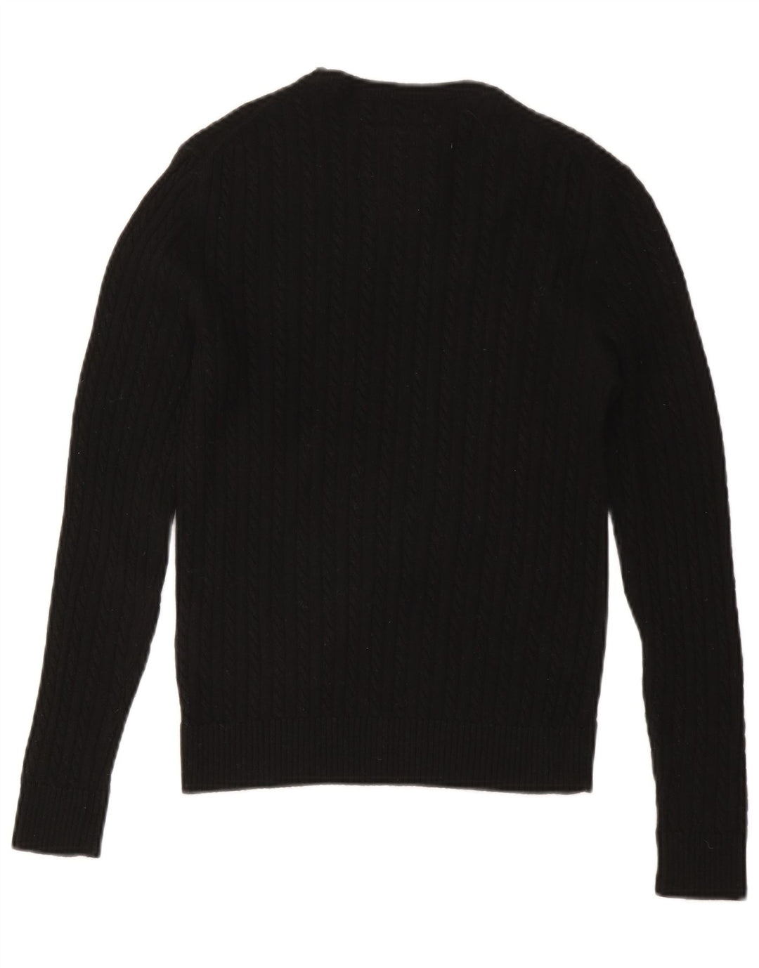 SUPERDRY Womens Crew Neck Jumper Sweater UK 12 Medium Black Wool