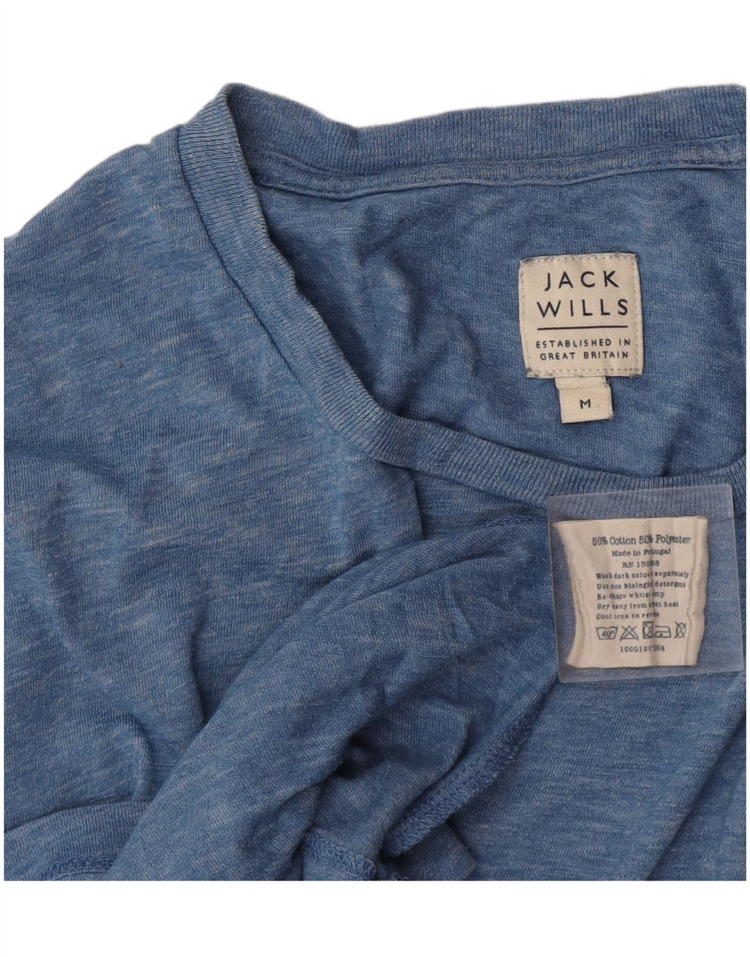 Jack Wills Mens T-Shirt Top Medium Blue Flecked Cotton