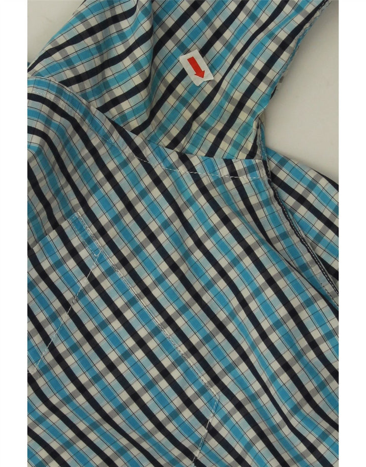 Sergio Tacchini Mens Shirt Medium Blue Check Cotton