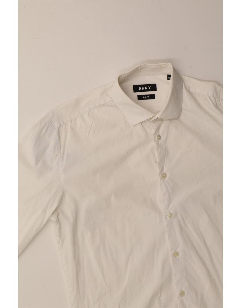 DKNY Mens Slim Fit Shirt Size 40 5 16 Large White Vintage Dkny and Second-Hand Dkny from Messina Hembry 