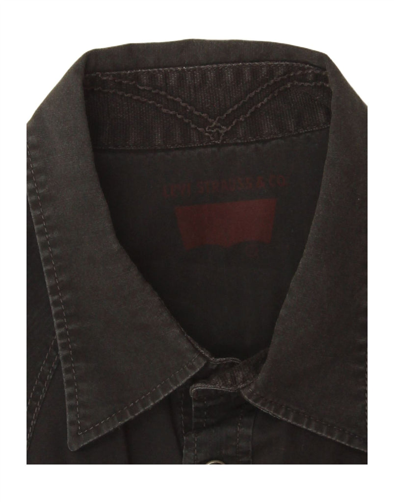 LEVI'S Mens Flannel Shirt Large Black Vintage Levi's and Second-Hand Levi's from Messina Hembry 