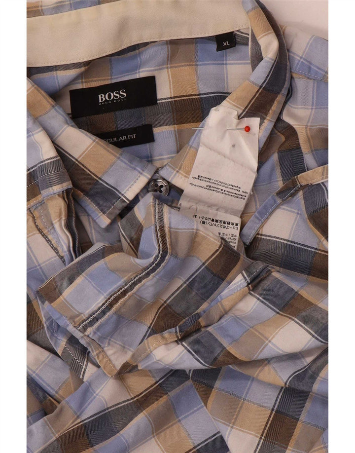 Hugo Boss Mens Regular Fit Shirt XL Multicoloured Check Cotton