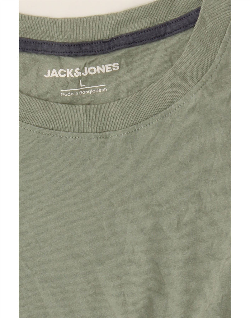 JACK & JONES Mens Graphic T-Shirt Top Large Green Cotton Vintage Jack & Jones and Second-Hand Jack & Jones from Messina Hembry 