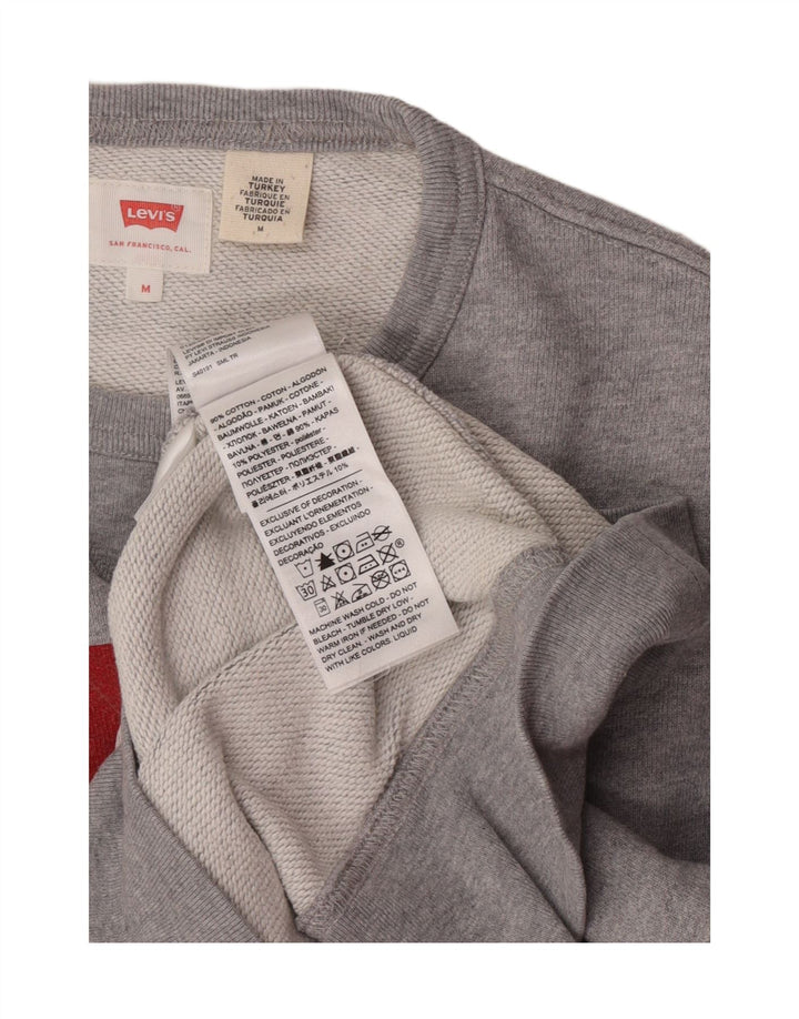 Levi's Mens Graphic Sweatshirt Jumper Medium Grey Cotton