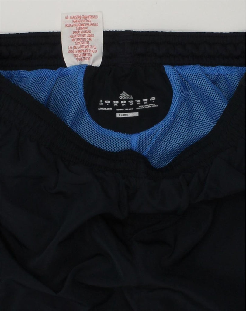 ADIDAS Boys Climacool Bermuda Sport Shorts 13-14 Years Navy Blue Polyester | Vintage Adidas | Thrift | Second-Hand Adidas | Used Clothing | Messina Hembry 