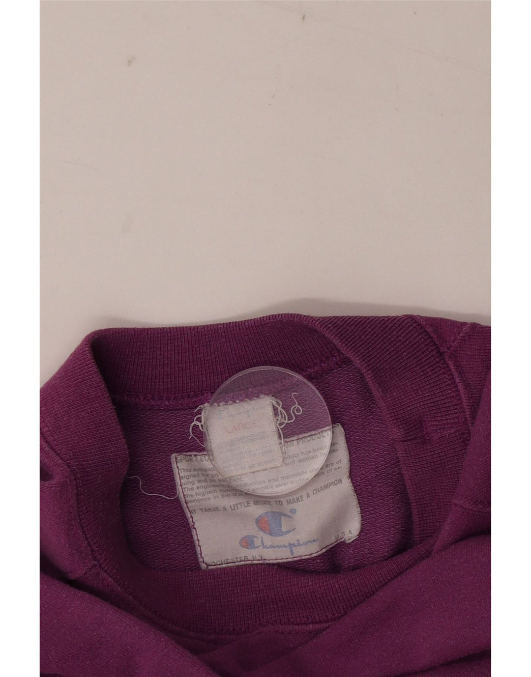 CHAMPION Mens Graphic Short Sleeve Sweatshirt Jumper Large Purple