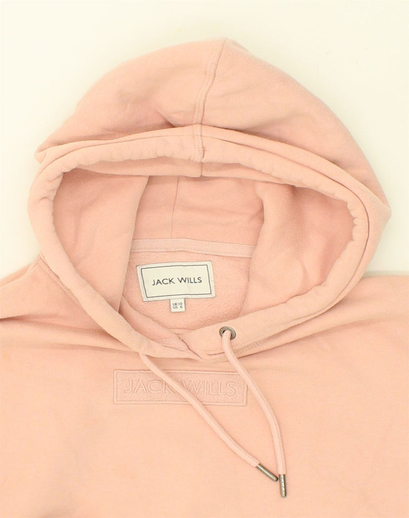 JACK WILLS Womens Oversized Hoodie Jumper UK 10 Small Pink Cotton | Vintage Jack Wills | Thrift | Second-Hand Jack Wills | Used Clothing | Messina Hembry 