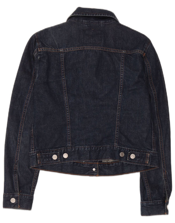 Levi's Womens Crop Denim Jacket UK 12 Medium Navy Blue Cotton
