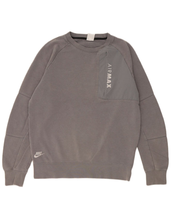 Nike Mens Graphic Sweatshirt Jumper Medium Grey Cotton