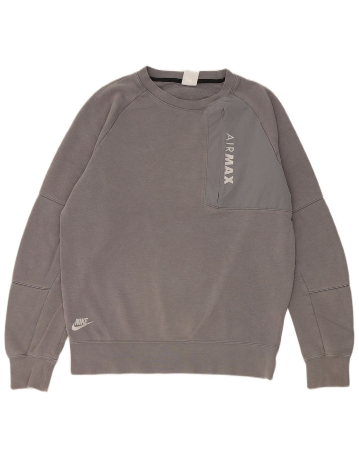 Nike Mens Graphic Sweatshirt Jumper Medium Grey Cotton