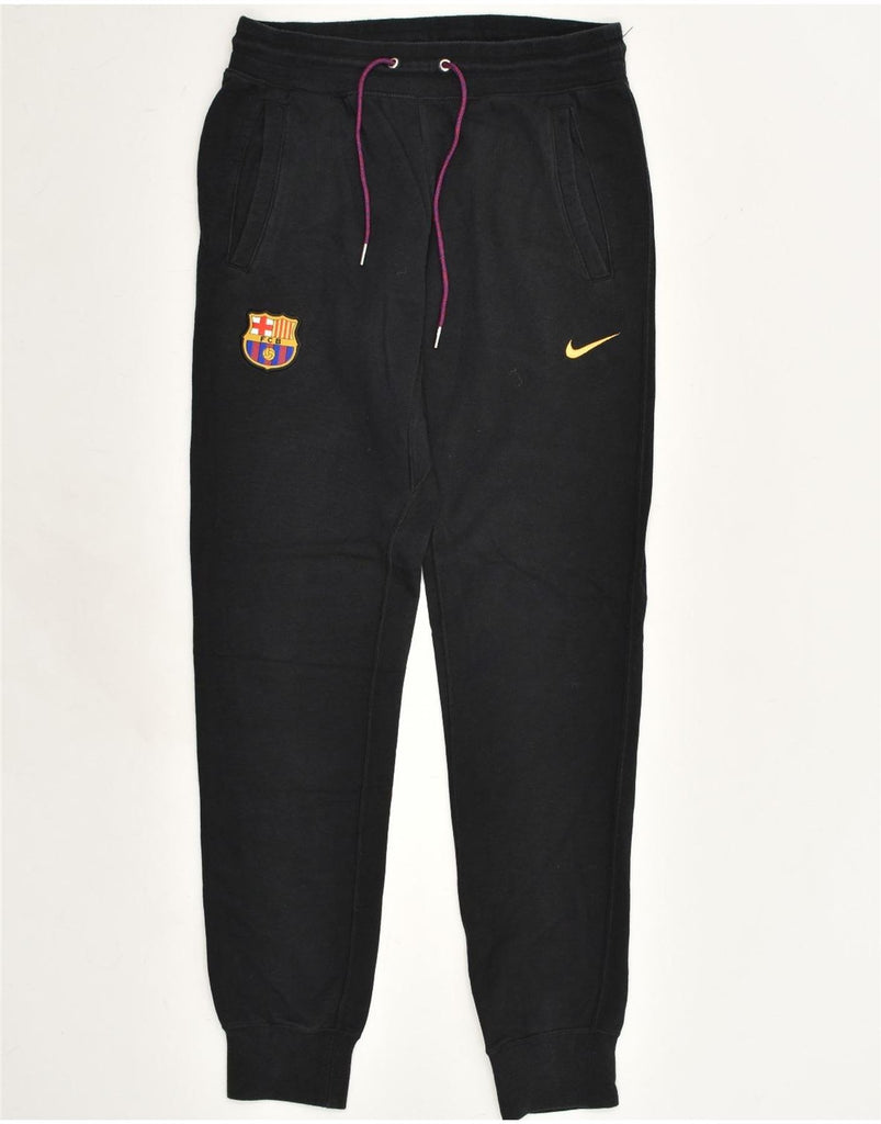 NIKE Womens Tracksuit Trousers Joggers UK 10 Small Black Cotton | Vintage Nike | Thrift | Second-Hand Nike | Used Clothing | Messina Hembry 